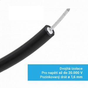 Vysokonapěťový kabel – ocelový, průměr 1,6 mm pro elektrický ohradník – 1m