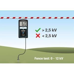 Profi zkoušečka digitální se zemněním pro elektrické ohradníky 12 kV